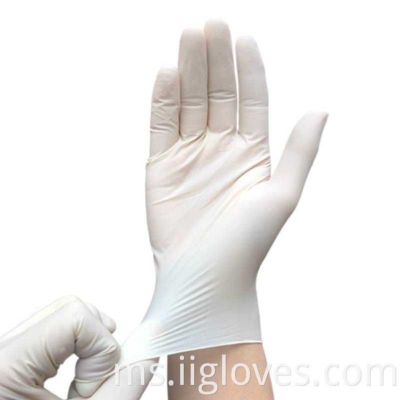 Sarung tangan lateks pakai buang sarung tangan lateks serbuk percuma Pembedahan perubatan sarung tangan sarung tangan lateks